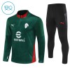 AC Milan Trænings Sweatshirt 2025-26 Kvart-Zip Grøn TIL Børn