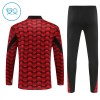Feyenoord Rotterdam Trænings Sweatshirt 2025-26 Kvart-Zip Rød TIL Børn