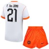 Fodboldsæt Holland Frenkie de Jong 21 Udebanetrøje VM 2026 TIL Børn