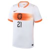 Fodboldsæt Holland Frenkie de Jong 21 Udebanetrøje VM 2026 TIL Børn