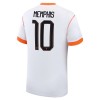 Fodboldsæt Holland Memphis 10 Udebanetrøje VM 2026 TIL Børn