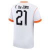 Fodboldtøj Holland Frenkie de Jong 21 Udebanetrøje VM 2026