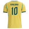 Fodboldsæt Brasilien Ronaldinho 10 Hjemmebanetrøje VM 2026 TIL Børn