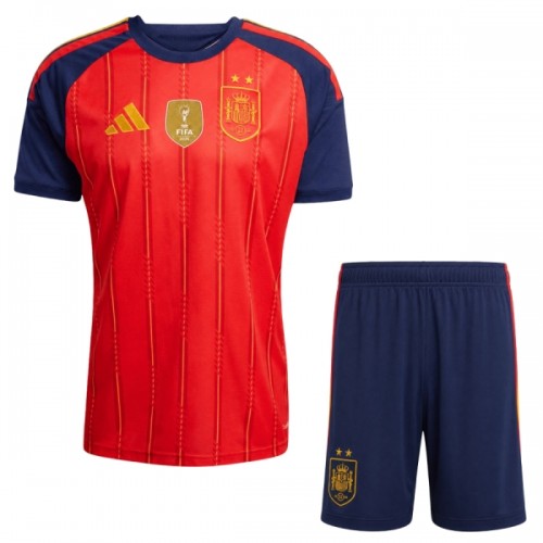 Fodboldsæt Spanien 2 Stars Hjemmebanetrøje VM 2026 TIL Børn Fodboldsæt Spanien 2 Stars Hjemmebanetrøje VM 2026 TIL Børn