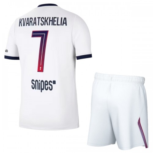 Fodboldsæt Paris Saint-Germain Kvaratskhelia 7 Udebanetrøje 2026-27 TIL Børn Fodboldsæt Paris Saint-Germain Kvaratskhelia 7 Udebanetrøje 2026-27 TIL Børn