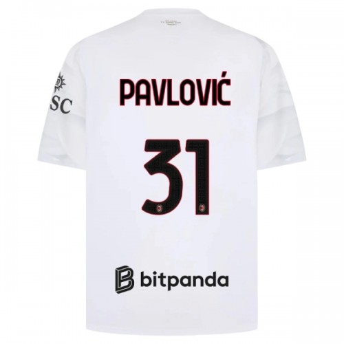 Fodboldtøj AC Milan Pavlovic 31 Udebanetrøje 2026-27 Fodboldtøj AC Milan Pavlovic 31 Udebanetrøje 2026-27