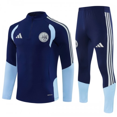 Ajax Trænings Sweatshirt 2026-27 Kvart-Zip Blå Ajax Trænings Sweatshirt 2026-27 Kvart-Zip Blå