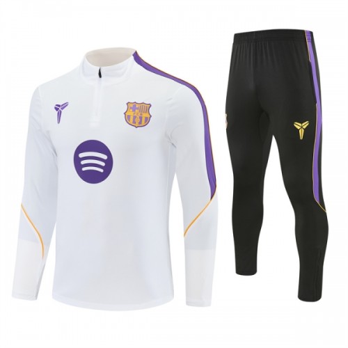 Barcelona Trænings Sweatshirt 2026-27 Kvart-Zip Hvid Barcelona Trænings Sweatshirt 2026-27 Kvart-Zip Hvid