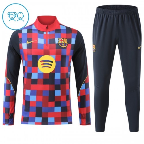 Barcelona Trænings Sweatshirt 2026-27 Kvart-Zip Rød TIL Børn Barcelona Trænings Sweatshirt 2026-27 Kvart-Zip Rød TIL Børn