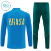 Brasilien Trænings Sweatshirt 2026-27 Kvart-Zip Blå TIL Børn