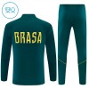 Brasilien Trænings Sweatshirt 2026-27 Kvart-Zip Grøn TIL Børn