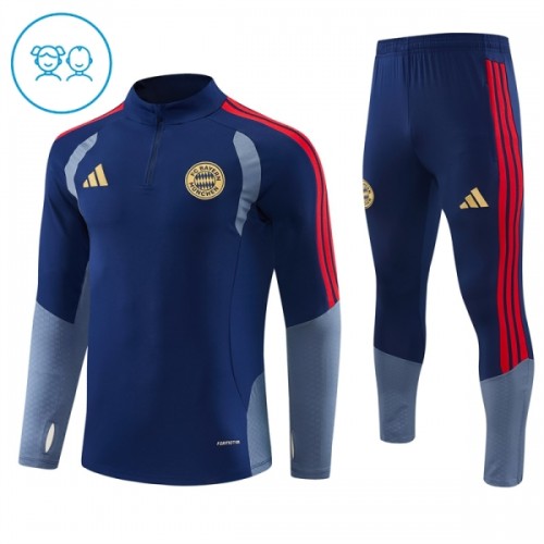 FC Bayern München Trænings Sweatshirt 2026-27 Kvart-Zip Blå TIL Børn FC Bayern München Trænings Sweatshirt 2026-27 Kvart-Zip Blå TIL Børn