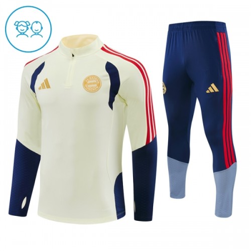 FC Bayern München Trænings Sweatshirt 2026-27 Kvart-Zip Hvid TIL Børn FC Bayern München Trænings Sweatshirt 2026-27 Kvart-Zip Hvid TIL Børn