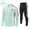 Frankrig Trænings Sweatshirt 2026-27 Kvart-Zip Hvid TIL Børn Frankrig Trænings Sweatshirt 2026-27 Kvart-Zip Hvid TIL Børn