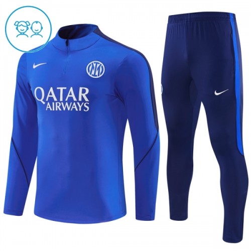Inter Milan Trænings Sweatshirt 2026-27 Kvart-Zip Blå TIL Børn Inter Milan Trænings Sweatshirt 2026-27 Kvart-Zip Blå TIL Børn
