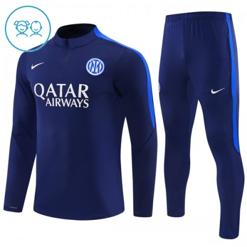 Inter Milan Trænings Sweatshirt 2026-27 Kvart-Zip Blå TIL Børn Inter Milan Trænings Sweatshirt 2026-27 Kvart-Zip Blå TIL Børn