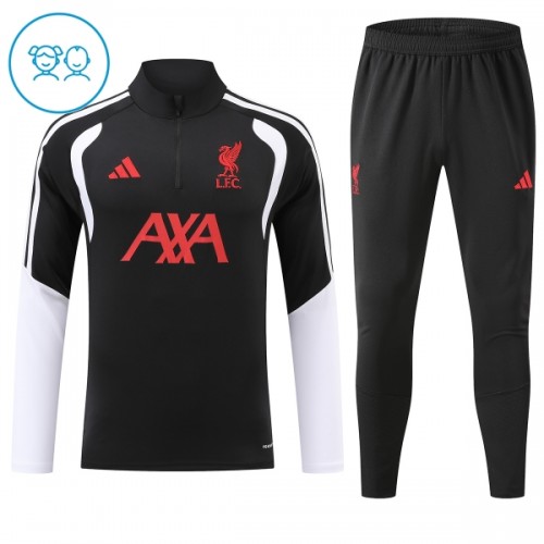 Liverpool Trænings Sweatshirt 2026-27 Kvart-Zip Sort TIL Børn Liverpool Trænings Sweatshirt 2026-27 Kvart-Zip Sort TIL Børn