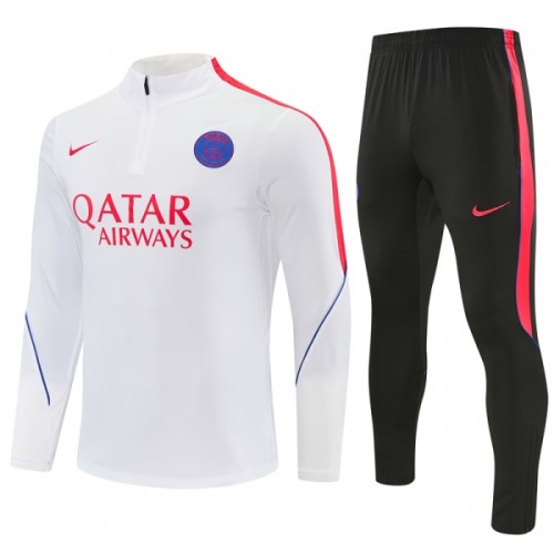 Paris Saint-Germain Trænings Sweatshirt 2026-27 Kvart-Zip Hvid Paris Saint-Germain Trænings Sweatshirt 2026-27 Kvart-Zip Hvid