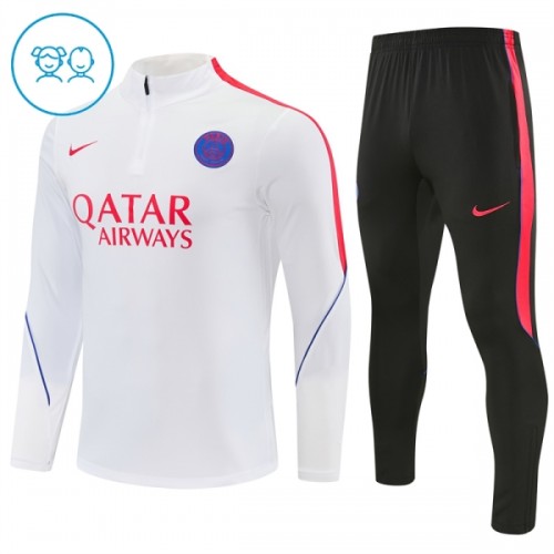 Paris Saint-Germain Trænings Sweatshirt 2026-27 Kvart-Zip Hvid TIL Børn Paris Saint-Germain Trænings Sweatshirt 2026-27 Kvart-Zip Hvid TIL Børn