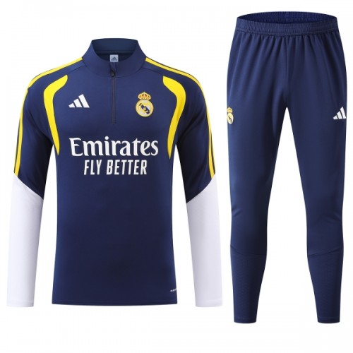 Real Madrid Trænings Sweatshirt 2026-27 Kvart-Zip Blå Real Madrid Trænings Sweatshirt 2026-27 Kvart-Zip Blå