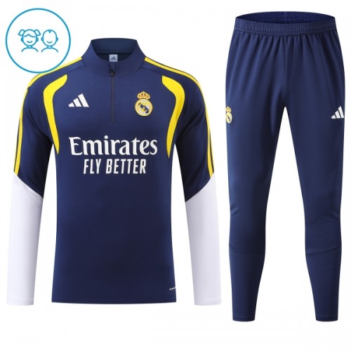 Real Madrid Trænings Sweatshirt 2026-27 Kvart-Zip Blå TIL Børn Real Madrid Trænings Sweatshirt 2026-27 Kvart-Zip Blå TIL Børn
