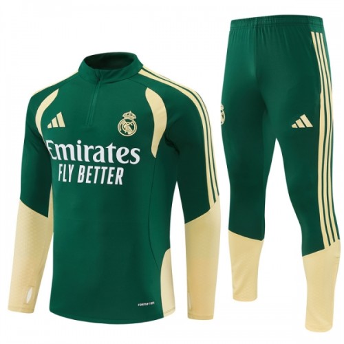 Real Madrid Trænings Sweatshirt 2026-27 Kvart-Zip Grøn Real Madrid Trænings Sweatshirt 2026-27 Kvart-Zip Grøn