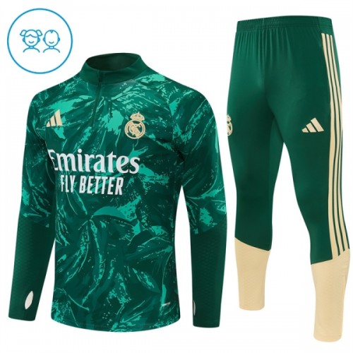 Real Madrid Trænings Sweatshirt 2026-27 Kvart-Zip Grøn TIL Børn Real Madrid Trænings Sweatshirt 2026-27 Kvart-Zip Grøn TIL Børn