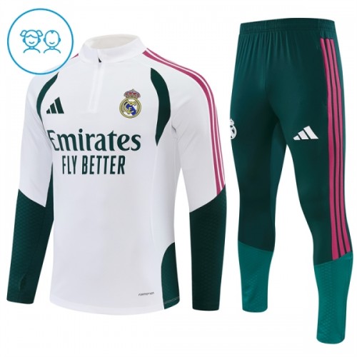 Real Madrid Trænings Sweatshirt 2026-27 Kvart-Zip Hvid TIL Børn Real Madrid Trænings Sweatshirt 2026-27 Kvart-Zip Hvid TIL Børn