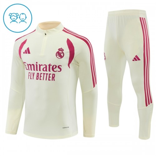 Real Madrid Trænings Sweatshirt 2026-27 Kvart-Zip Hvid TIL Børn Real Madrid Trænings Sweatshirt 2026-27 Kvart-Zip Hvid TIL Børn