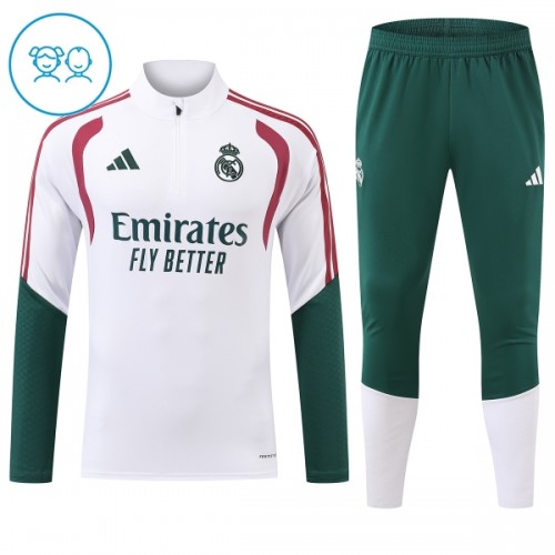 Real Madrid Trænings Sweatshirt 2026-27 Kvart-Zip Hvid TIL Børn Real Madrid Trænings Sweatshirt 2026-27 Kvart-Zip Hvid TIL Børn