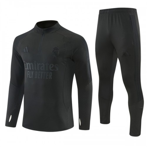 Real Madrid Trænings Sweatshirt 2026-27 Kvart-Zip Sort Real Madrid Trænings Sweatshirt 2026-27 Kvart-Zip Sort