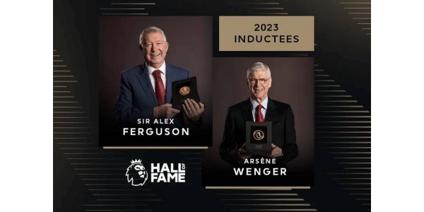 Ferguson og Arsene Wenger i Premier League Hall of Fame, som legenden om Manchester United og Arsenal